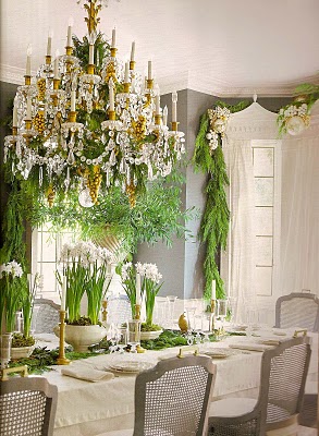 Now if you really want to give yourself a project to do, try remaking this table decoration! If you have a giant chandelier this would look gorgeous!